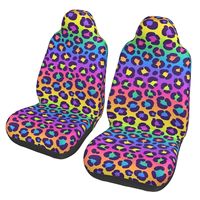 Rainbow Leopard Graphic 2 Front Car Seat Covers for Cars Auto SUV Universal Protector Accessories
