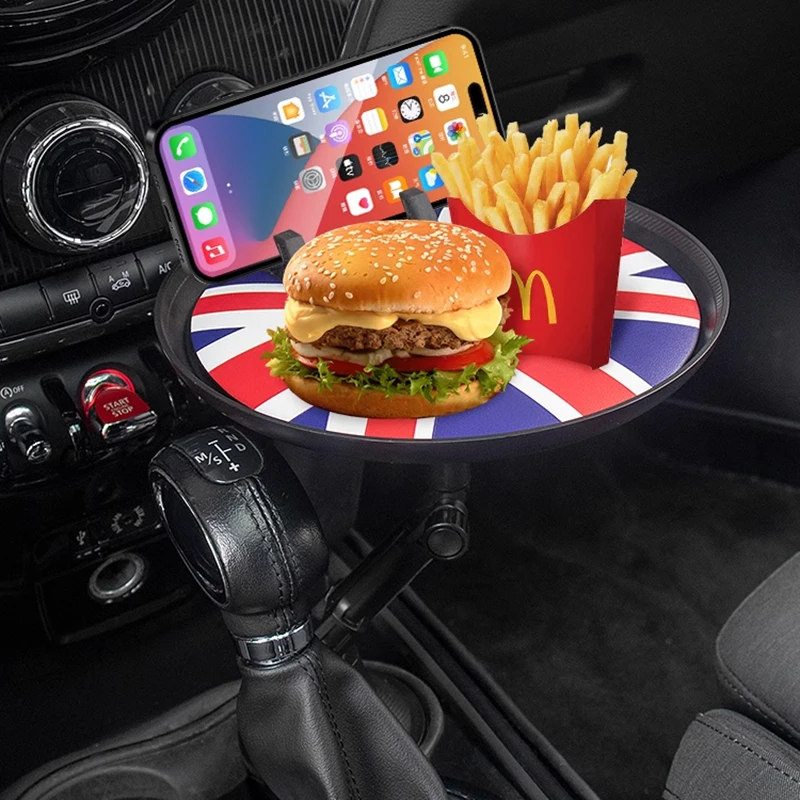 For MINI Cooper R56 F56 Countryman R60 F60 Clubman F54 Car Cup Tray Holder 360 Degree Rotation Food Car Tray Table Phone Slot