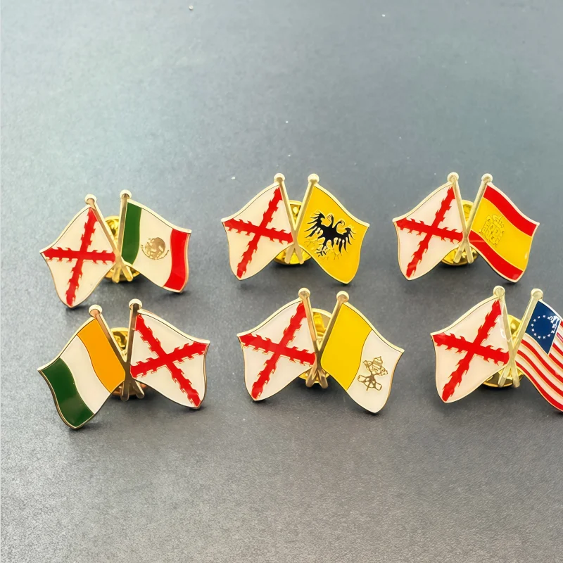 Ireland Burgundy Friendship Flag Badge Brooch Natinal Lapel Pins Flag Lapel Pins Country Flag Badge