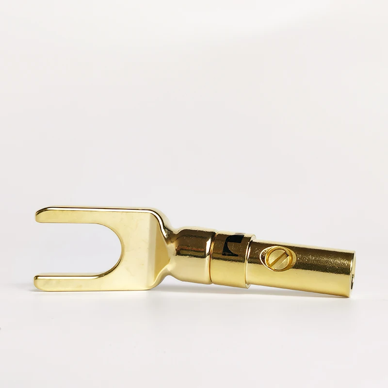 Solderless Copper Alloy Y/U Type Spade Connectors for Speaker Amplifier Binding Posts 3