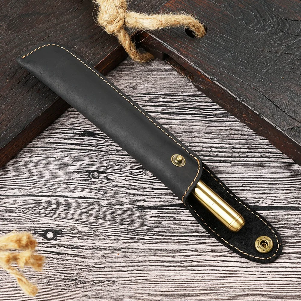 المحمولة القلم الغطاء الواقي قلم توقيع حافظة جلدية حقيبة التخزين الرجعية حقيبة أدوات مكتبية حافظة القلم الرجعية #2