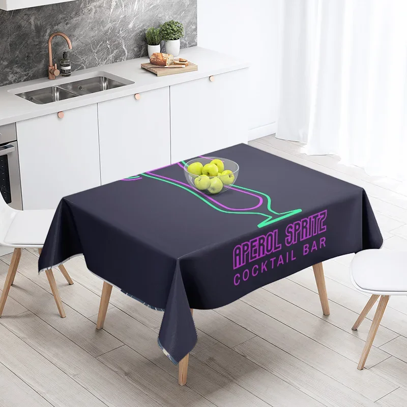 New Abstract Tea Tablecloth Waterproof and Oil-proof Dining Tablecloth Nordic Wind Bar Tablecloth Home Decoration