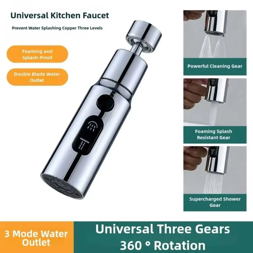 

3 Modes Faucet Aerator 360 Degree Rotation Multi-function Anti-splash Tap Extender Splash-proof Universal