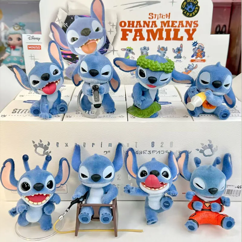 New Original Mini Stitch Blind Box OHANA  MEANS Family Series Flocking Dolls Collection Fashion Toys Holiday Gifts