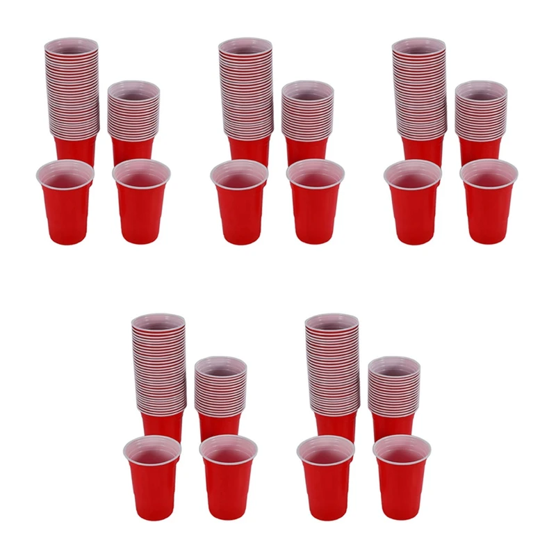 

250Pcs 450Ml Red Disposable Plastic Cup Party Cup Bar Restaurant Supplies Household Items For Home Supplies