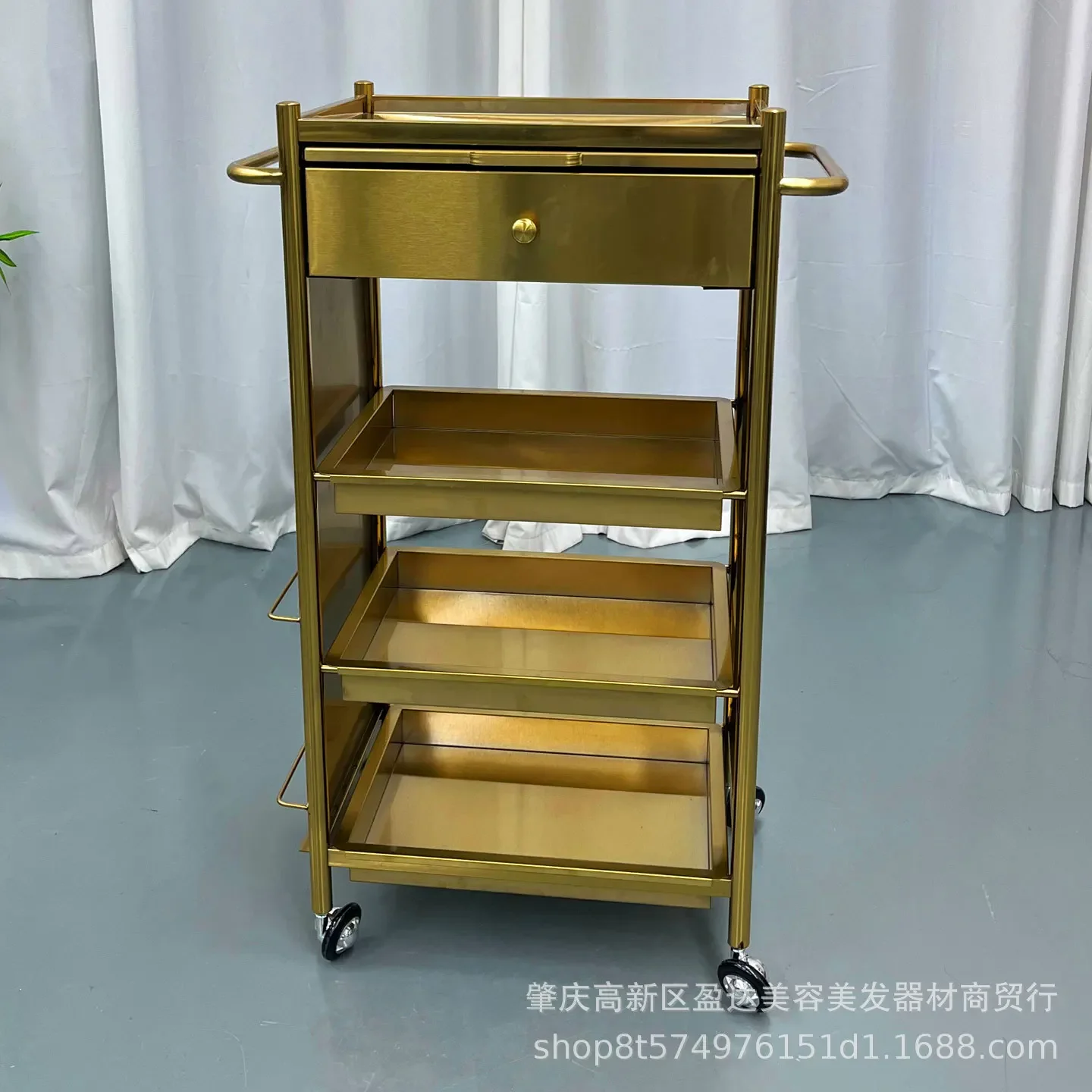 Stainless steel hair salon multi-functional hair salon perm and dyeing tool cart