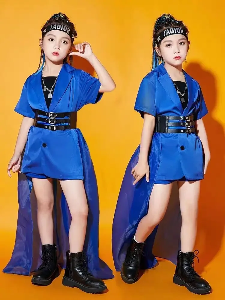 

4 шт., детские костюмы для подиума, модные костюмы для джазовых танцев для девочек, наряды для девочек, модное крутое платье для поп-танцев