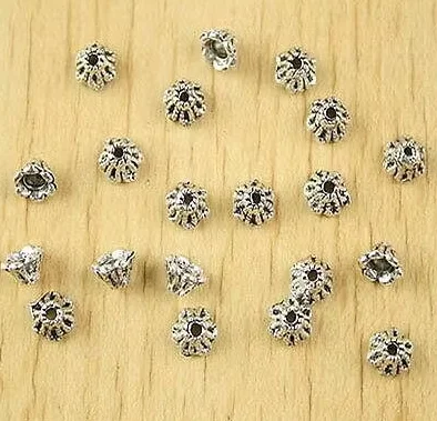 

100pcs 6.3mm hole:0.4mm Alloy matel tibetan silver flower beads caps HWH2723