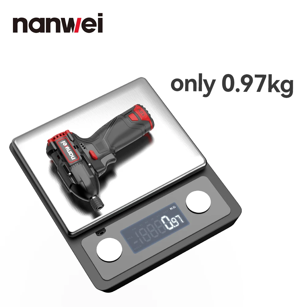 Nanwei  12V Brushless Lithium Impact Driver Mini Home Electric Screwdriver 120NM Electric Drill Charging Screwdriver