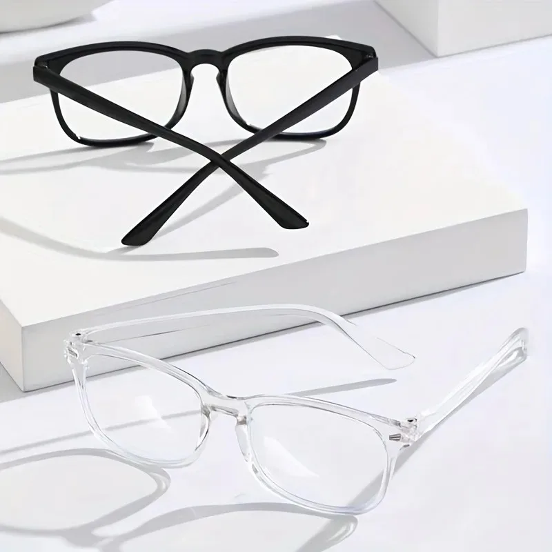 1/2/3Pcs Square Anti Blue Light Glasses For Men And Women Black Transparent Frame Unisex Computer Eyewear Accessories view 5