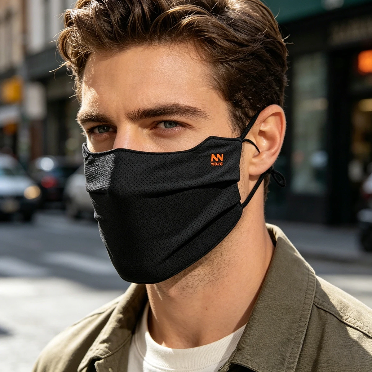 

Summer Sun Masks for Men, 3D UV Face Mask Cooling Breathable Face Cover Cycling Running Riding Hiking Outdoor Washable Reusable