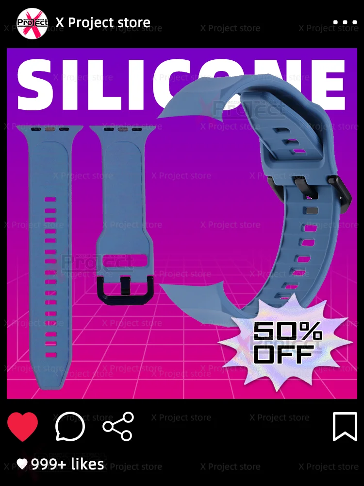 حزام سيليكون للساعة الذكية ، سوار سيليكون مموج ، حزام تموج ، إكسسوارات ساعة ذكية ، HK9 PRO PLUS ، HK9 ، 2 واحد ، HK8 PRO MAX #1