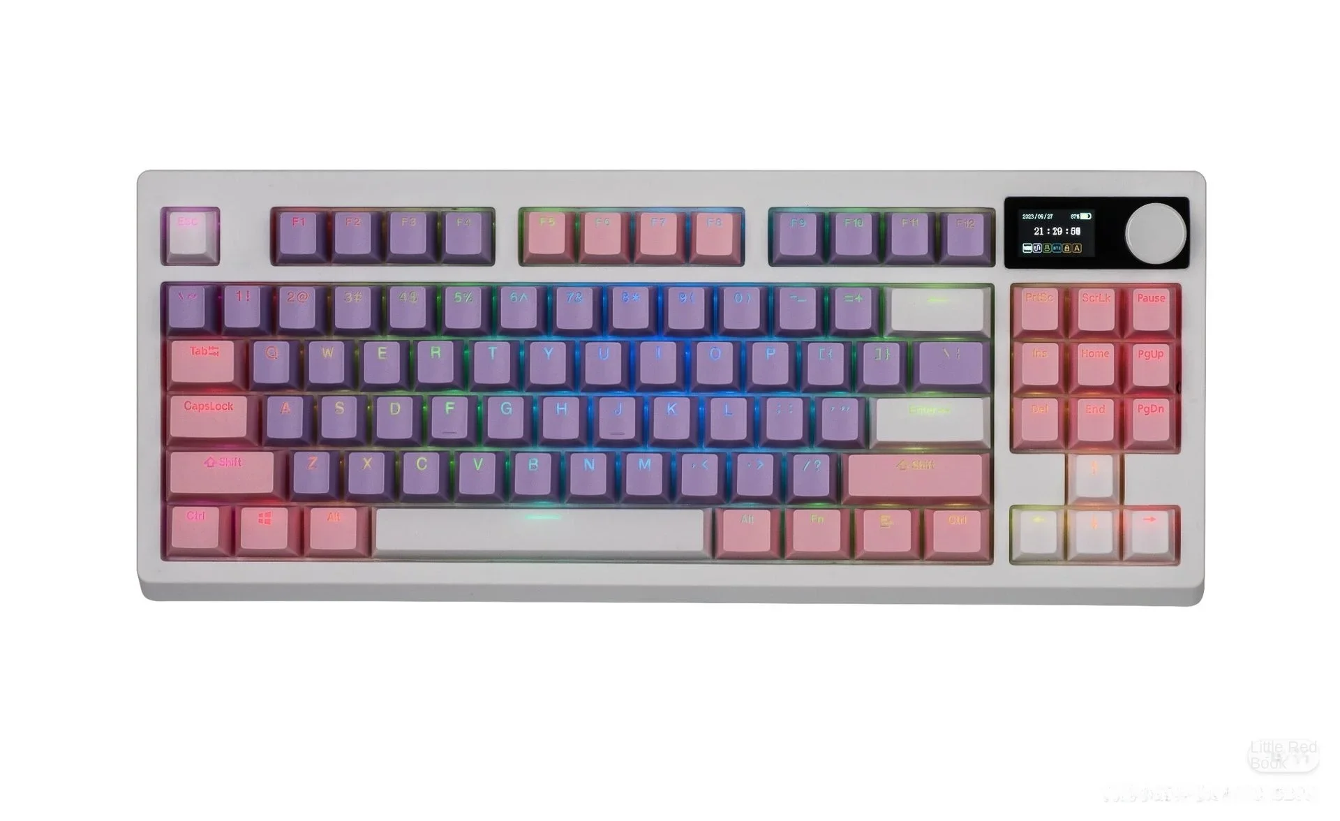 87 key 3-mode Kit Custom keyboard Girls High appearance level screen knob Dazzle light radio competitive mechanical keyboard