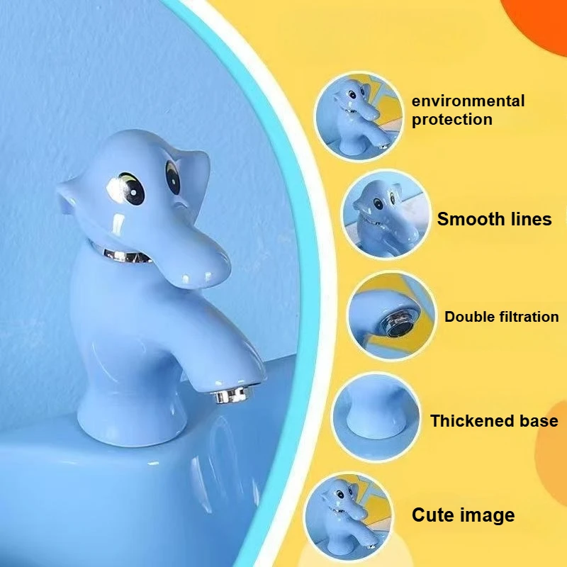 

Single Handler Basin Faucet Cartoon Faucet Institution Hand Washing Cold and Hot Water Faucet for Home Explosion-proof Tap