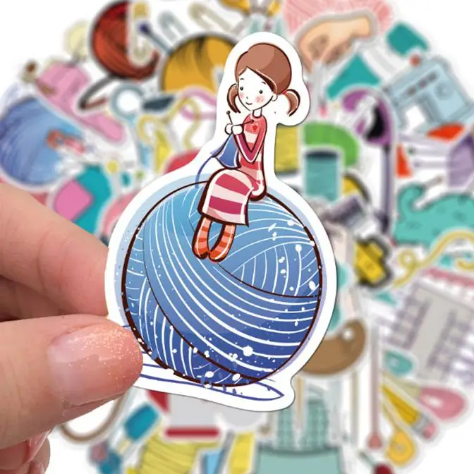 10/30/50pcs Sewing Machine Cartoon Graffiti Stickers Creative Aesthetic Art Cute Stickers Phone Laptop Scrapbook Diy Stickers