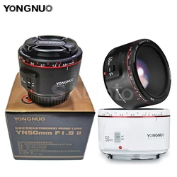 YONGNUO YN50mm F1.8 II Bright Large Aperture AF MF 50mm Standard Prime Lens Auto Focus EF Metal Mount for Canon DSLR Camera