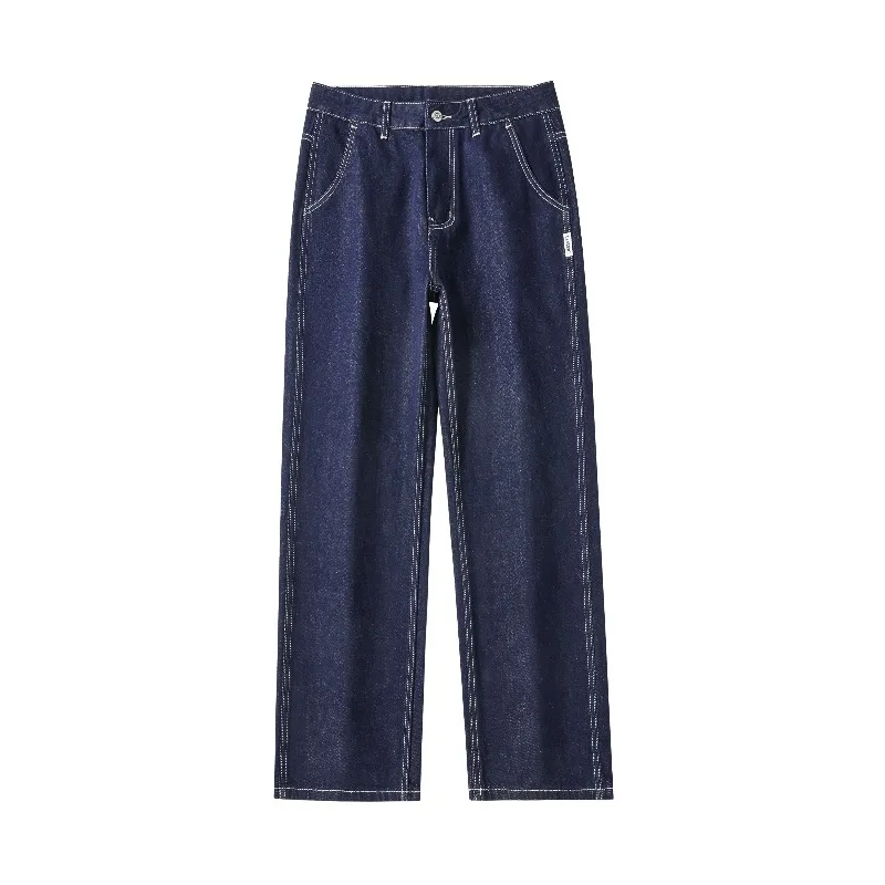 Anti-fading Process Denim Jeans Men's New Spring Summer Cotton Soft Breathable Primary Color Straight Cone Pants Tide
