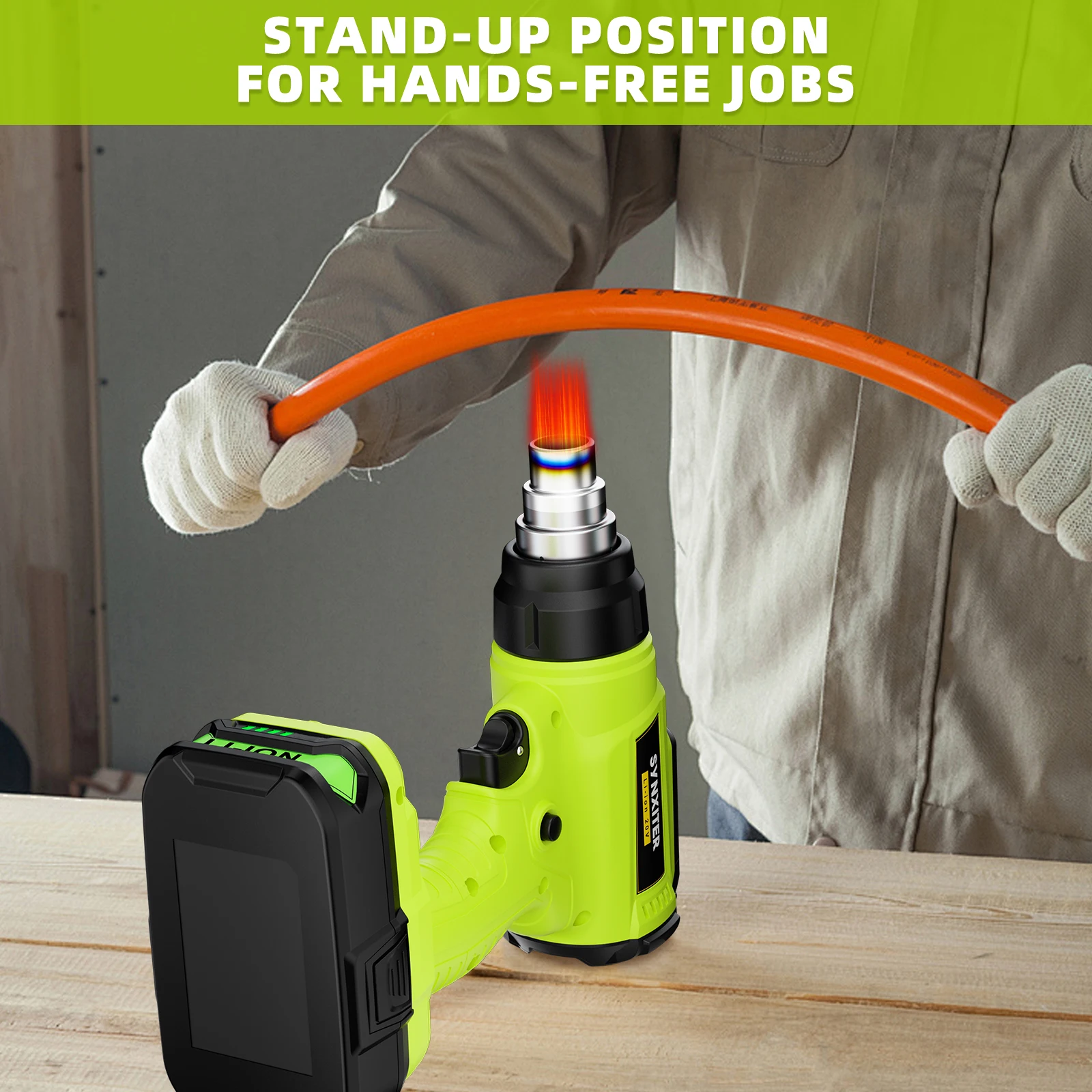 Cordless Heat Gun For Ryobi 18V Battery Hot Air Gun 122 to 1022F With 4pcs Nozzles Household DIY Shrink Wrapping Power Tool