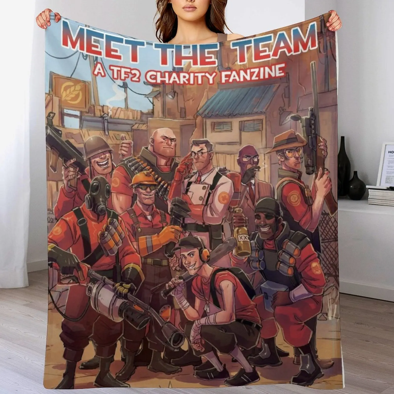 

Team Fortress 2 Meet The Team Throw Blanket Decoratives funny gift Blankets