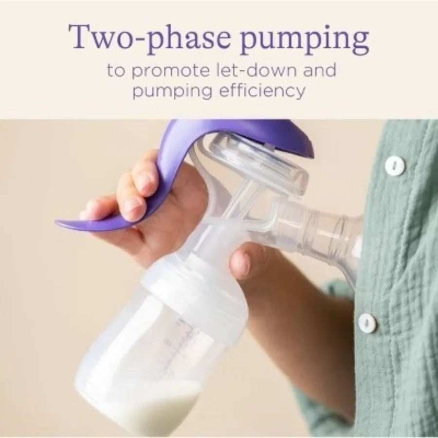 Manual Breast Pump ERGONOMIC HANDLE- Easy-express handle design to reduce hand fatigue