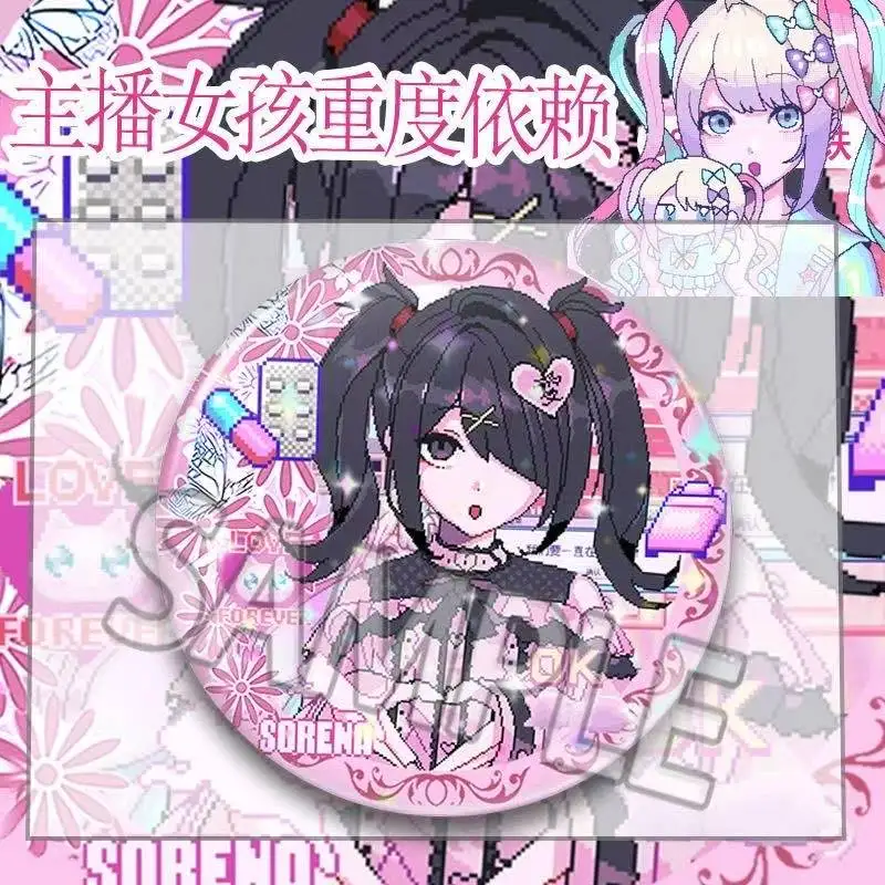 6個入り ニーディーガール オーバーロード ゲーム ボタンピン ピクセル化 KAngel アメちゃん 漫画 ブローチ バッジ バックパックデコレーション ファン向け コレクション 58mm