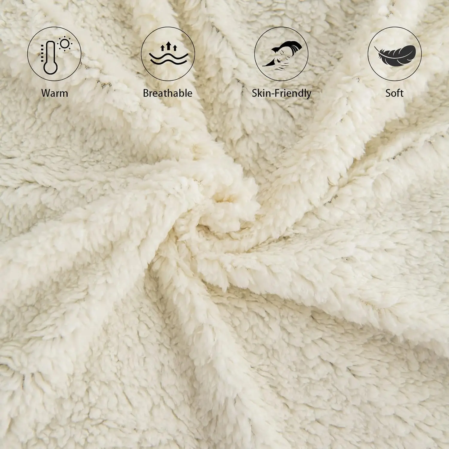 Good Nite King Size Throw Blanket: 200x230cm Reversible Fleece Flannel Sherpa, Soft Microfiber Blanket for Bed, Couch, Sofa, and