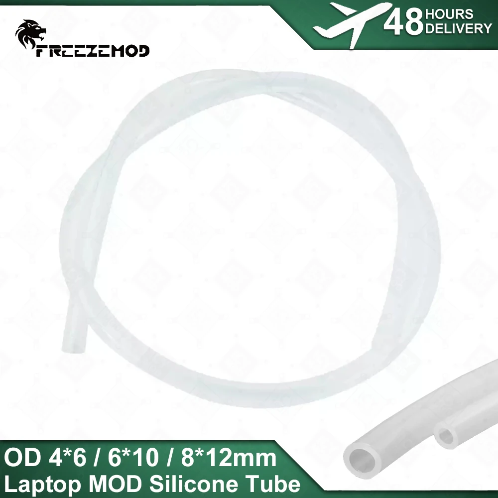 FREEZEMOD Transparent Silicone Hose OD 4 * 6, 6 * 10, 8 * 12mm Laptop Liquid Cooling Modification Tube, 1m Long