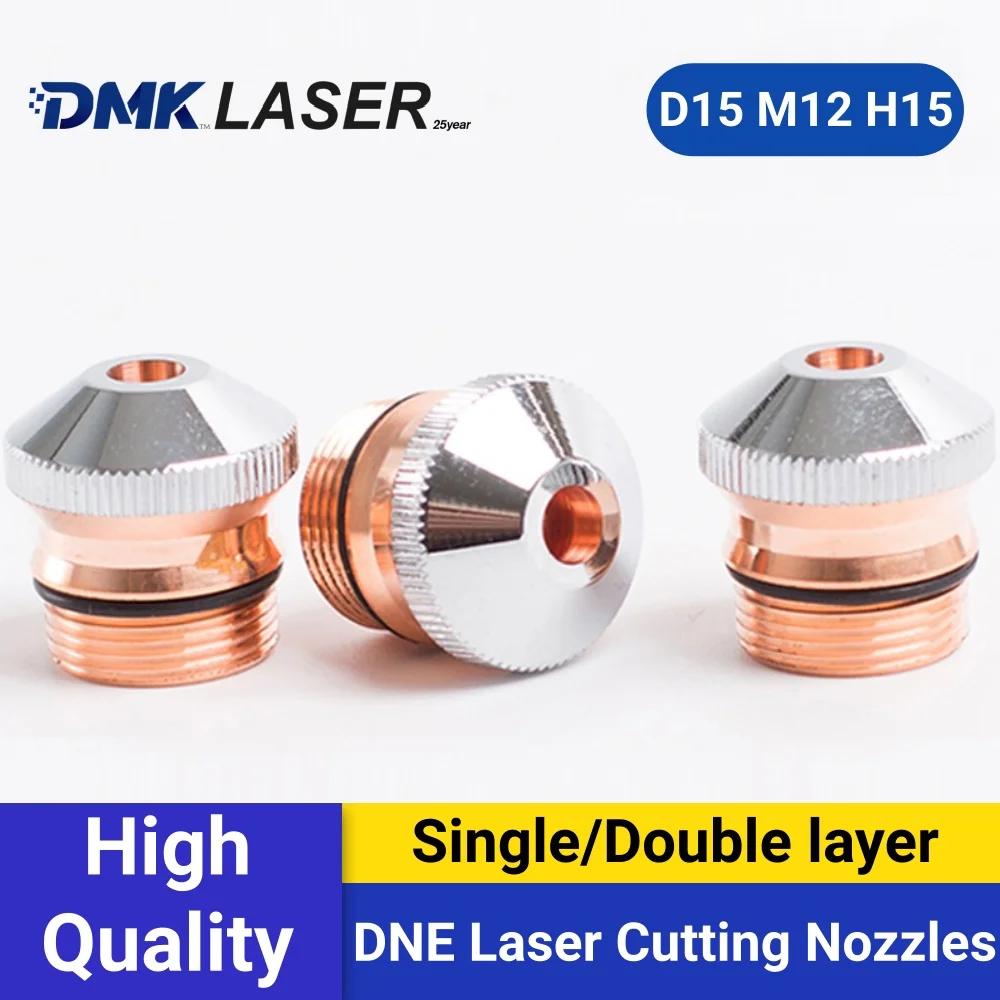 DMK DNE high power Laser cutting Nozzles D15 M12 H15 Single/Double Layer Chrome-plated Caliber 1.0-5.0 for Fiber Cutting Machine
