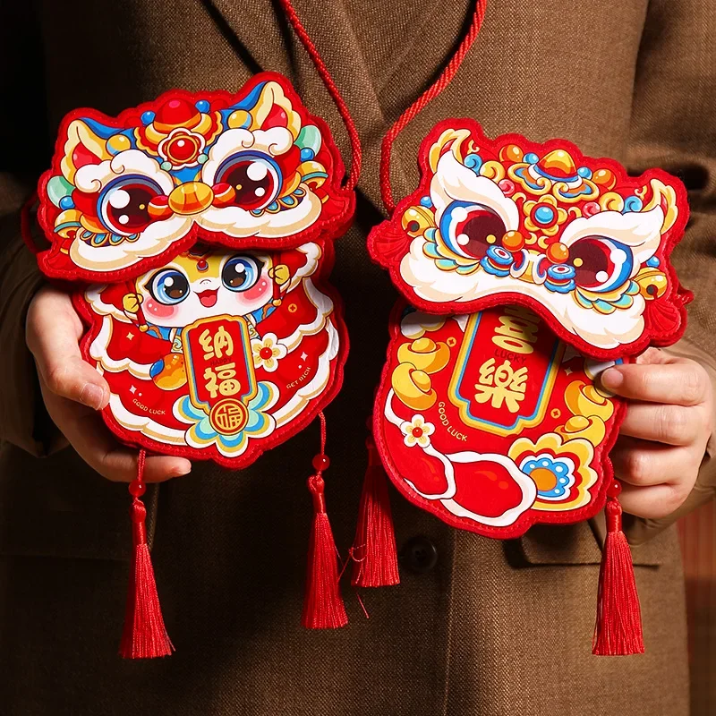 

Chinese New Year Fabric Red Envelope Bag 2025 Year of The Snake Million Yuan Lucky Money Bag Is Sealed Spring Festival Supplies