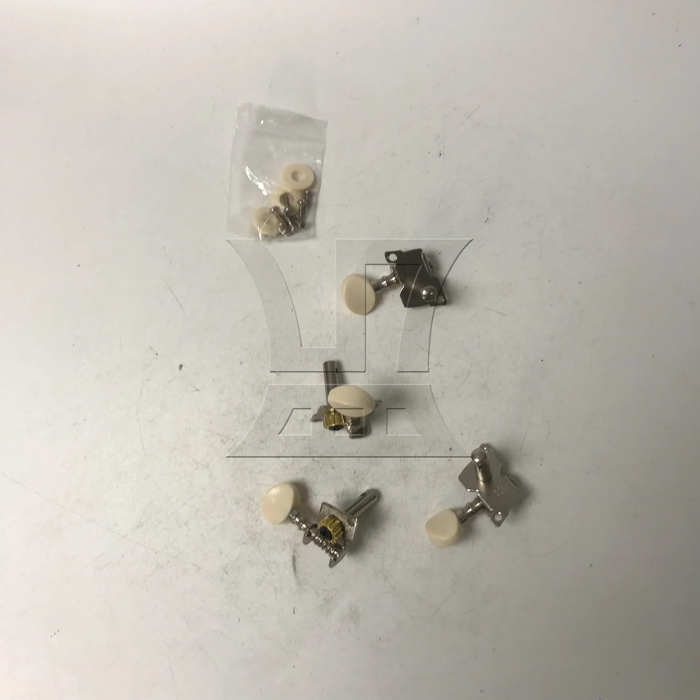 

Yibuy 6R6L Tuning Peg Machine Head Tuners For Ukulele 4 String Guitar with Creamy-white Button