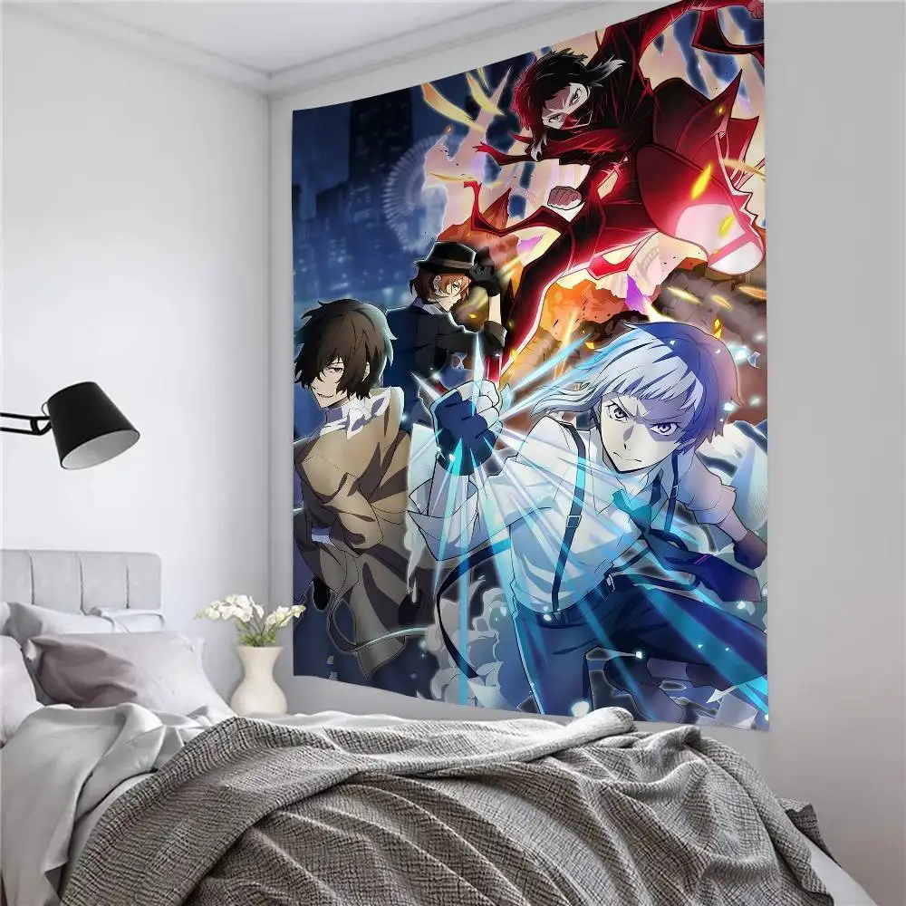 

Японское аниме Бунго Бродячие собаки Винтажный большой настенный гобелен с принтом Висячие Таро Хиппи Настенные коврики Общежитие Дешевые хиппи Настенные подвески