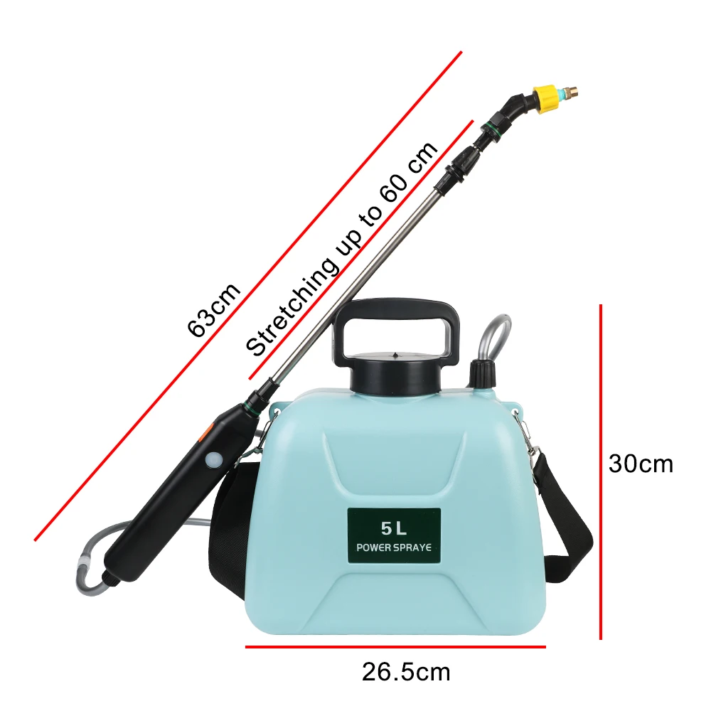 USB Rechargeable Irrigation Tool Electric Sprayer Garden Plant Mister With Spray Gun 5L Watering Can Bottle Sprinkler Automatic