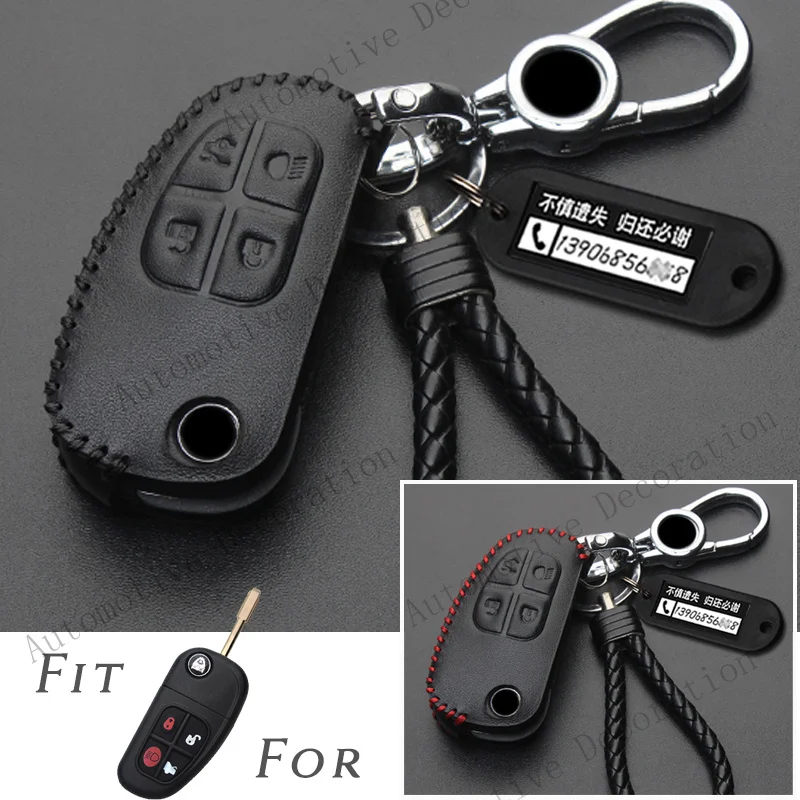 Z+ Genuine Leather Car Remote Flip Key Fob Case Cover For Jaguar X-Type S-Type XJ8