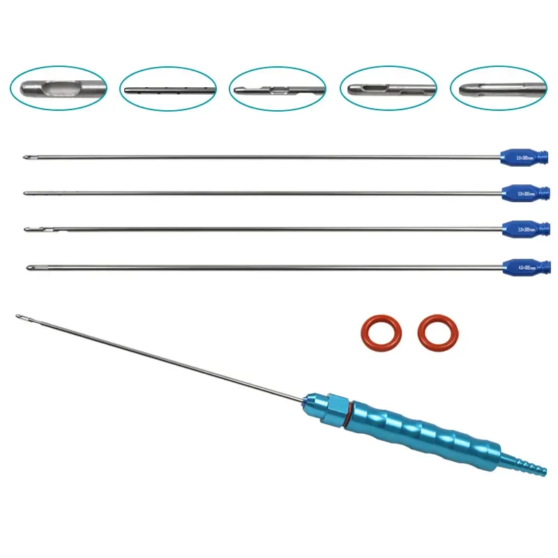 GREATLH Fat Transplantation Kit Liposuction Cannula Set with Titanium Alloy Handle Liposuction Surgical Tools