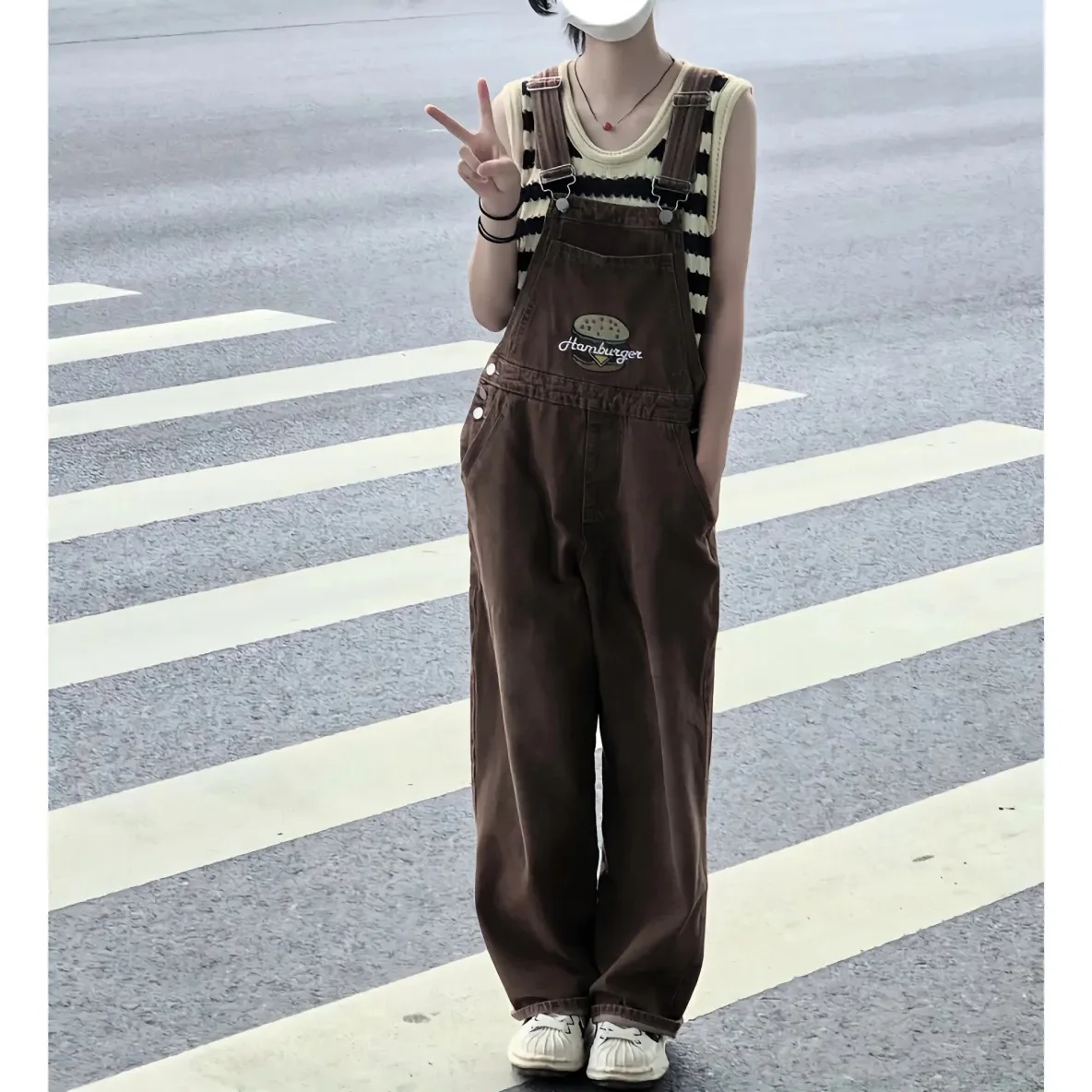 여성용 점프수트 청바지 롱 오버올 활동 행사 아름다운 야외 비대칭 단색 허리 없는 고품질