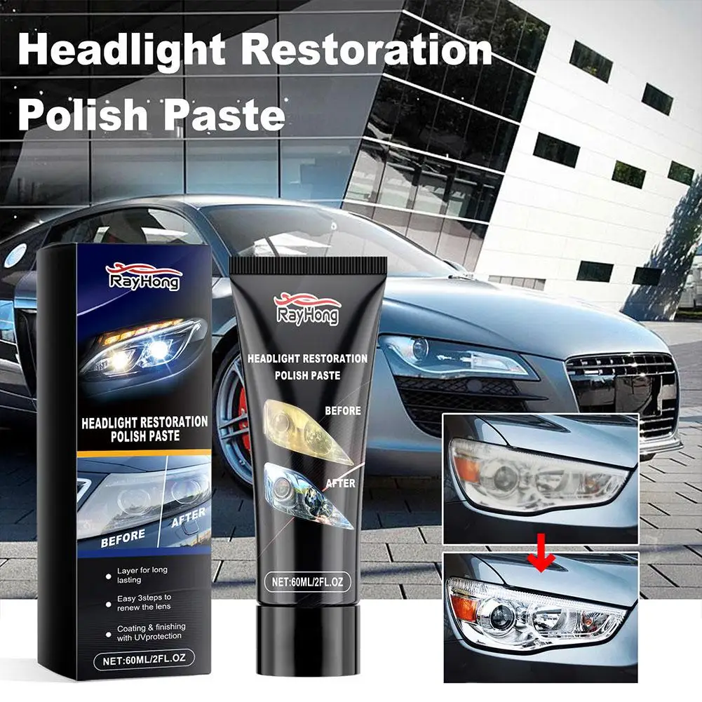 

Car Headlight Repair Paste Scratch Cleaning Increases Headlight Brightness Accessories Wax Polishing Cleaning Car Renovatio Q4M9