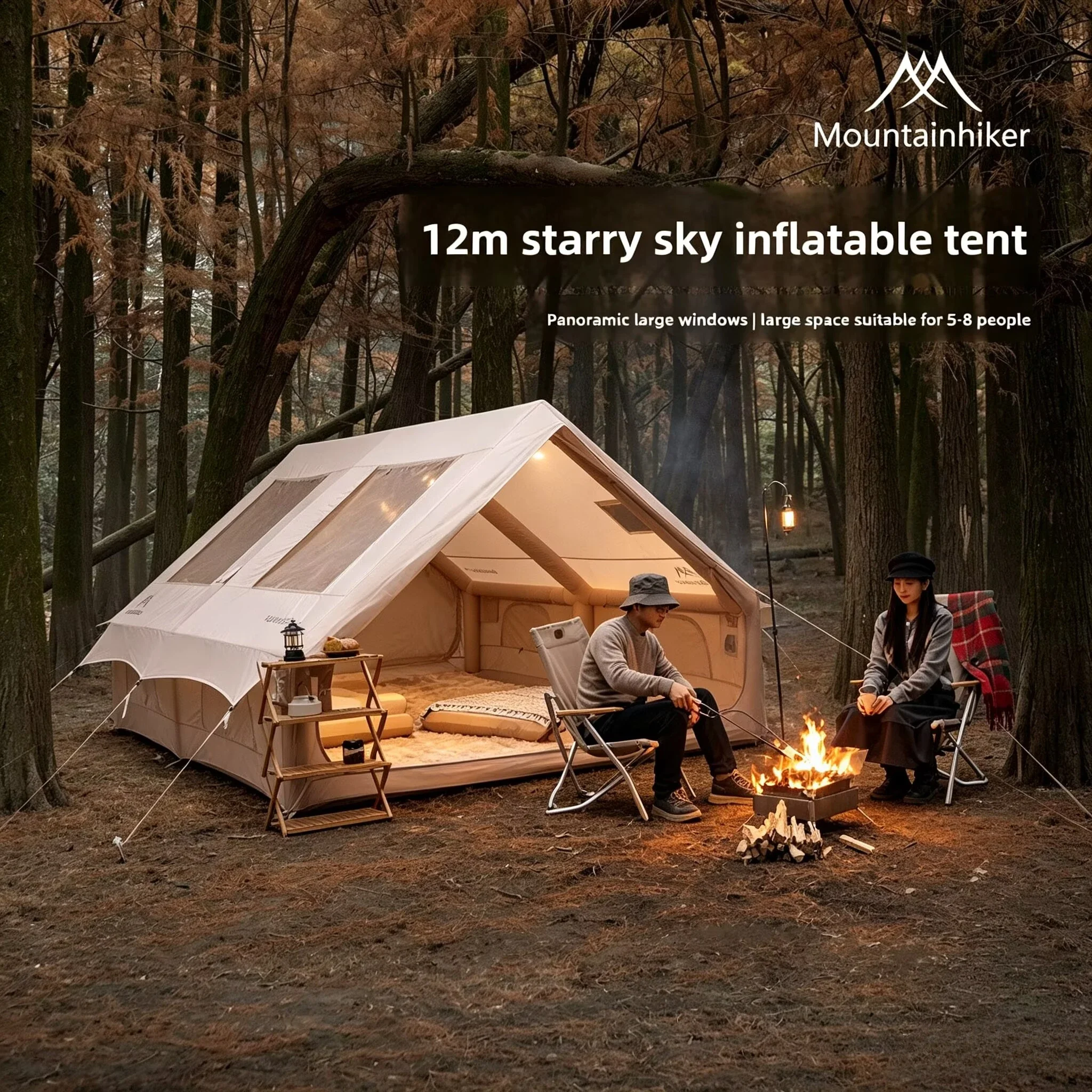 MOUNTAINHIKER Outdoor Camping Inflatable Tent Portable Folding Fully Automatic Rainproof Tourism 12㎡ Family House
