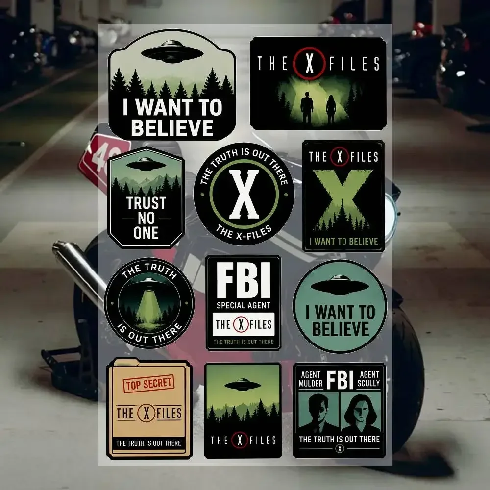 T-he X-Files：I W-anT- T-o BelieV-e Aesthetic Graffiti Waterproof PVC Stickers for Car Motorcycle Skateboard Helmet Notebook