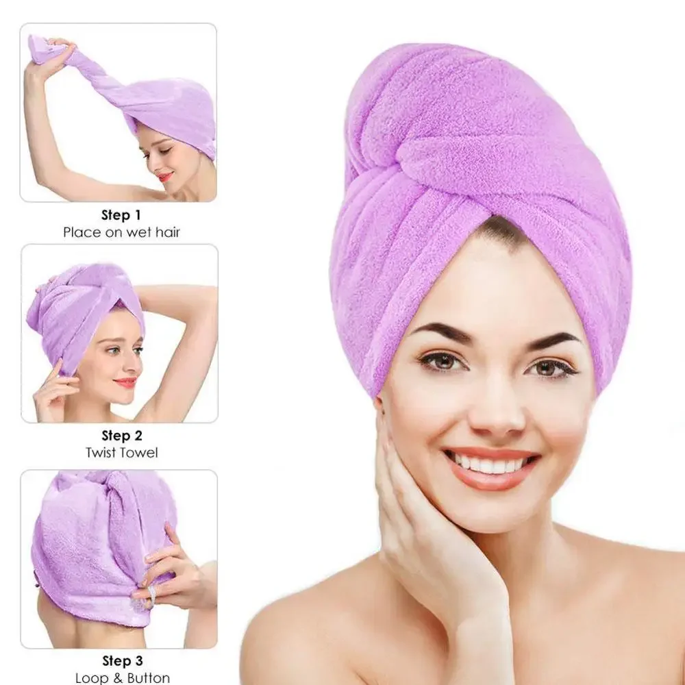 

1PC Icrofiber Bath Towel Hair Dry Quick Drying Lady Bath Towel Soft Shower for Woman Man Turban Head Wrap Bathing Tools Towels