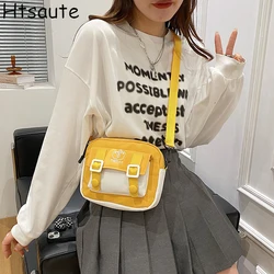 Hot Patchwork Messenger Bag For Women Casual Nylon Crossbody Bags Fashion Retro Handbags Single Shoulder Bag Mini Shopping Bags