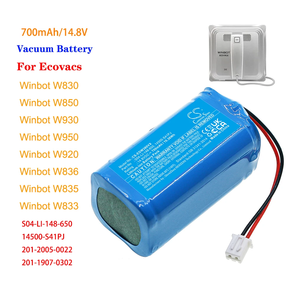 

Green Battery 700mAh Intelligent Window Cleaning Robot Battery for Ecovacs Winbot W830, Winbot W850, Winbot W930, Winbot W950