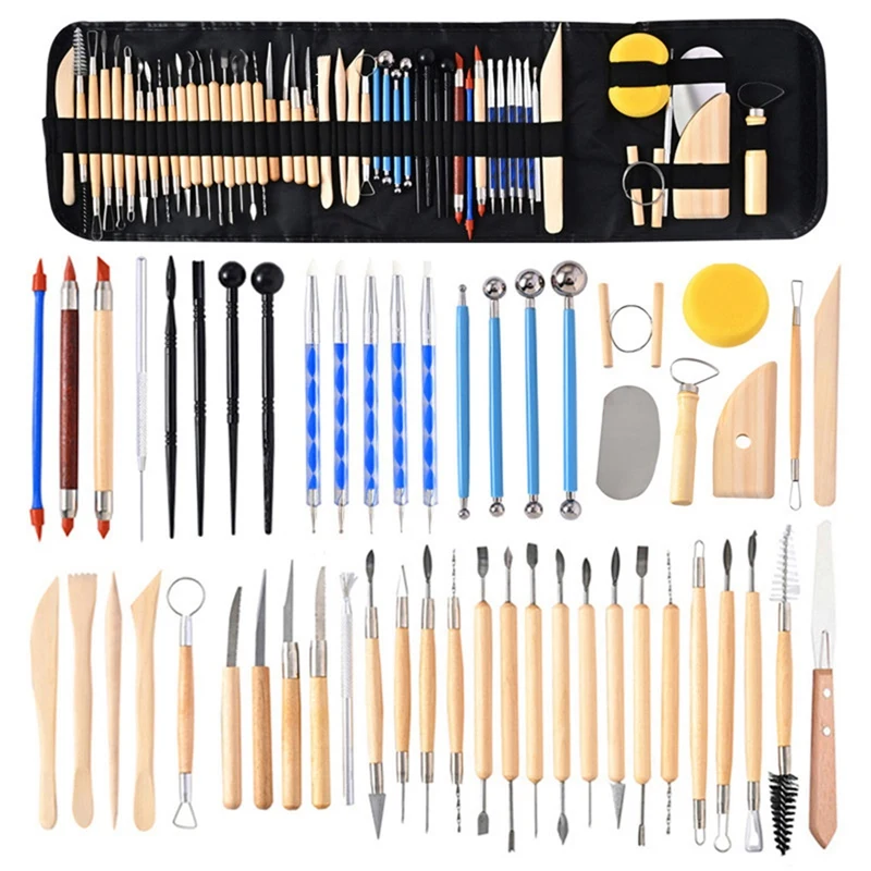 Pottery And Clay Sculpting Tools Set, Ceramic Clay Sculpting Tools With Carrying Case For Beginners Experts Kids