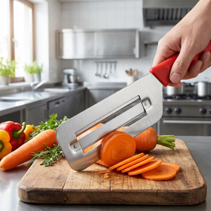 1 Unit Stainless Steel Kitchen Mandoline - Effortlessly Shreds Cabbage & Carrots, Perfect for Summer BBQs &  Picnics