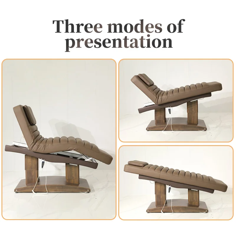 أثاث صالون التجميل سرير التجميل الكهربائي قابل للتعديل مسند الرأس تدليك منحنى رمش السرير