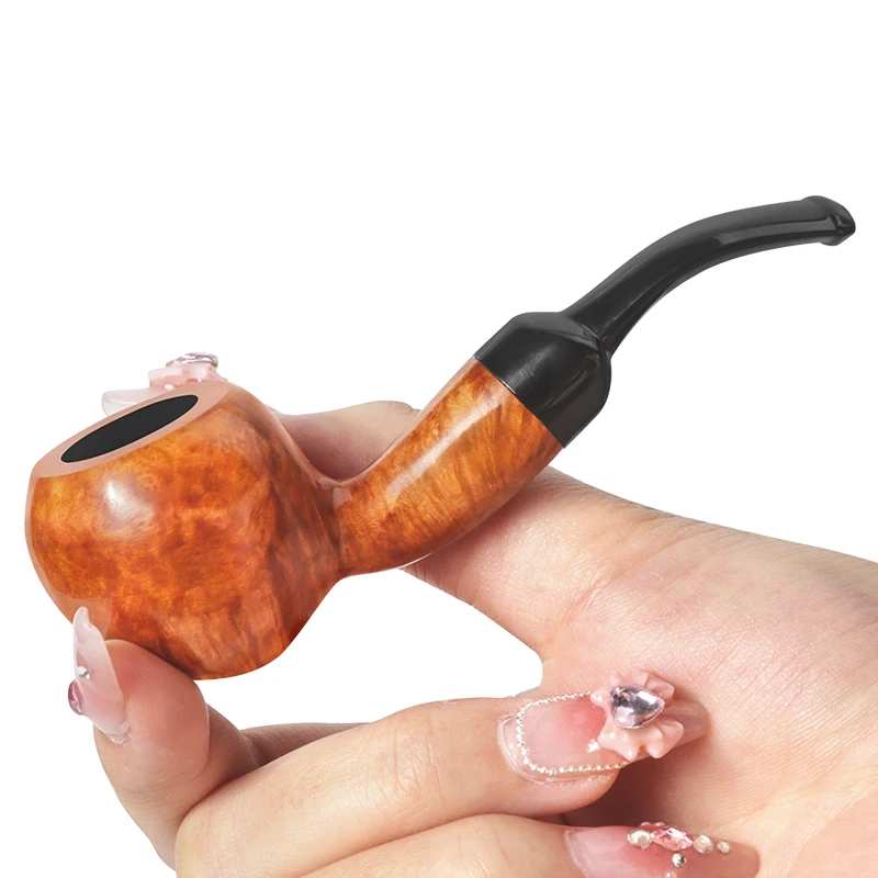 New Briar Wood Pipe 9mm Filter Smoking Tobacco Pipe Briar Pipe Smoking Pipe  Smoking Accessory