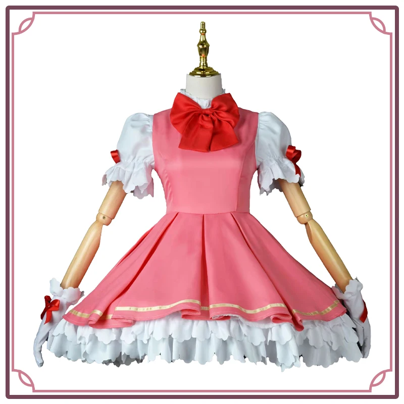 Fantasias de Cosplay Anime para Mulheres, Vestido de Princesa Rosa, Card Captor Combo, Roupas Meninas, Uniformes de RPG, Trajes de Halloween