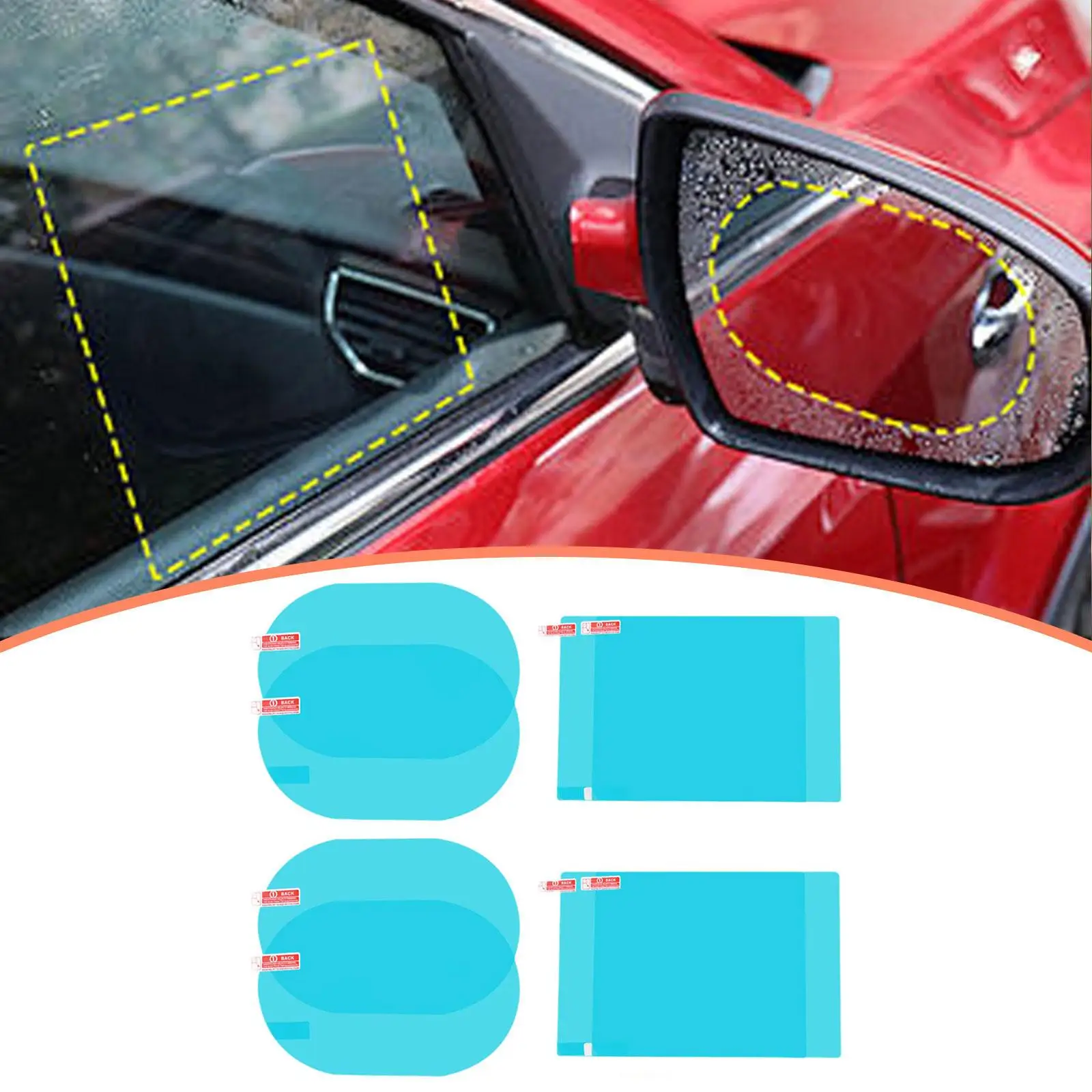 

8x Car Rearview Mirror Film Car Film for Side Window Clear Rainproof Car Waterproof Film for Car Rearview Mirror for Cars