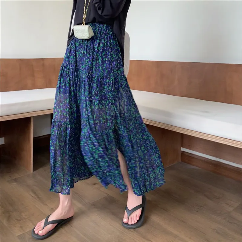 

New fashion woman skirts womens casual sexy female OL Office ladies wear Broken flower Fold skirt girls y2k Skirt dropshipping