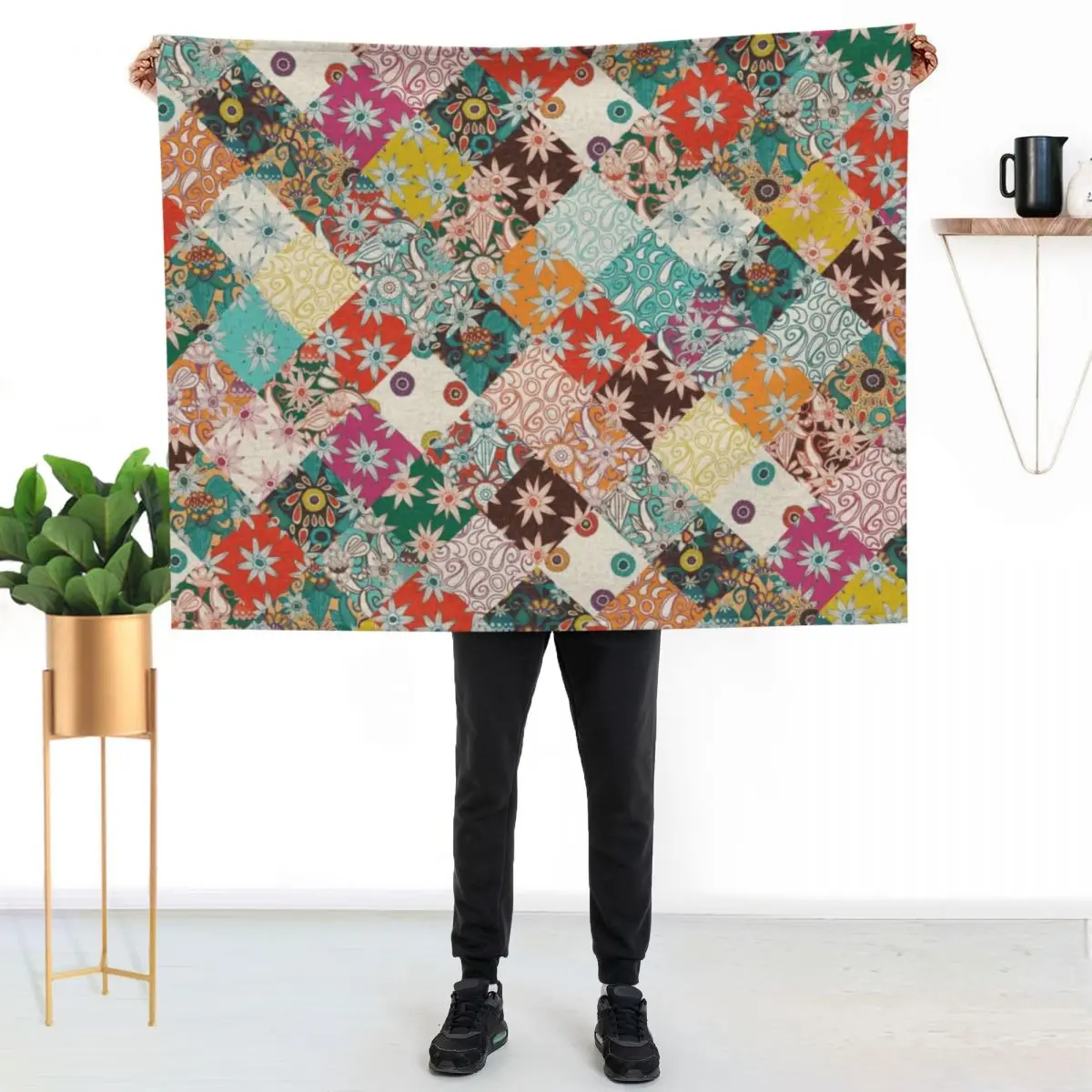 sarilmak patchwork Throw Blanket Bed Fashionable blankets and throws Cute Custom Tourist Sleeping Bag Blankets
