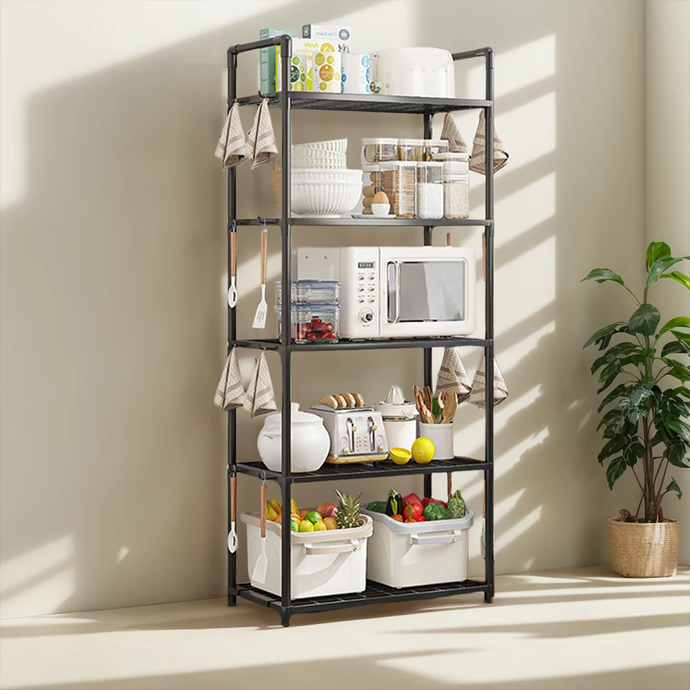 5 Tier Storage Shelves Adjustable Shelving Heavy Duty Storage Rack 66 Lbs for Kitchen Pantry Closet Bathroom Laundry Garage